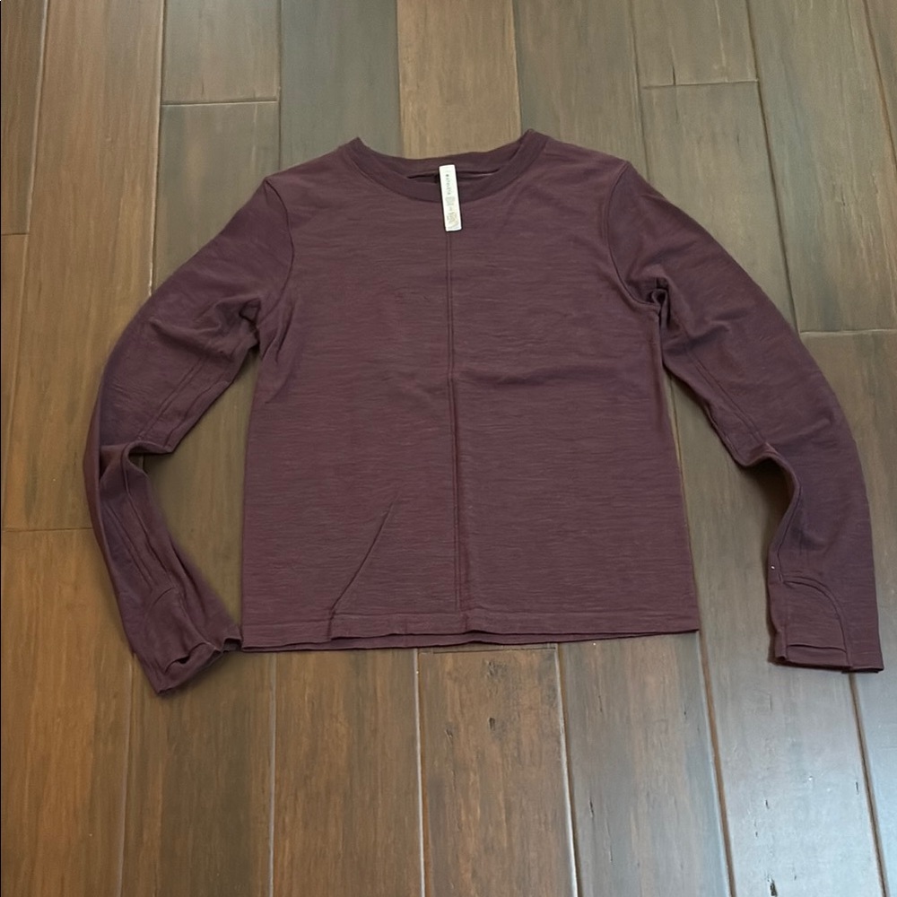 Athleta Maroon Long Sleeve Top